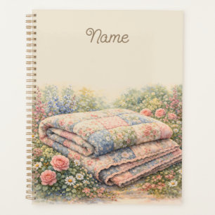 Cottagecore Floral Patchwork Quilt Watercolor Planner
