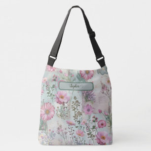 Cottagecore Floral Pattern Vintage Botanical Perso Crossbody Bag