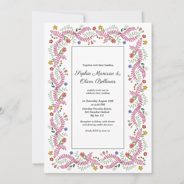 Cottagecore Floral Wedding Invitation (Front)