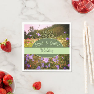 Cottagecore Flower Meadow Wedding Napkin