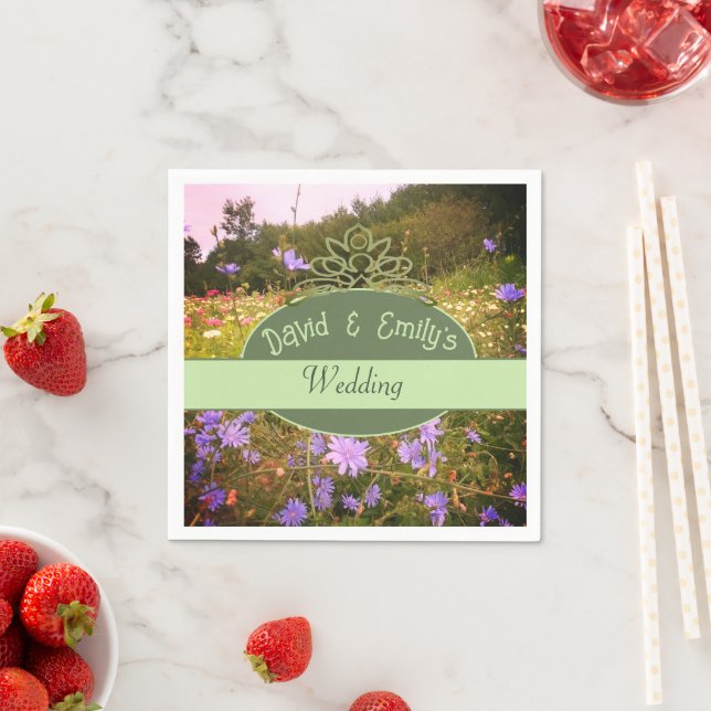 Cottagecore Flower Meadow Wedding  Napkin (Insitu)