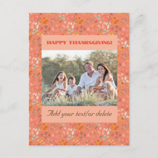 Cottagecore flower thanksgiving wishes orange postcard