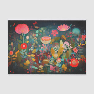 Cottagecore Flowers Abstract Painting Decoupage Tissue Paper