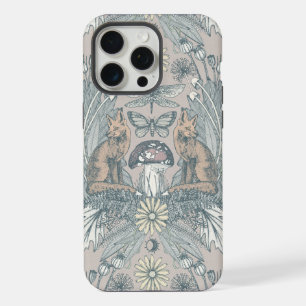 cottagecore fox damask oyster dust iPhone 15 pro max case