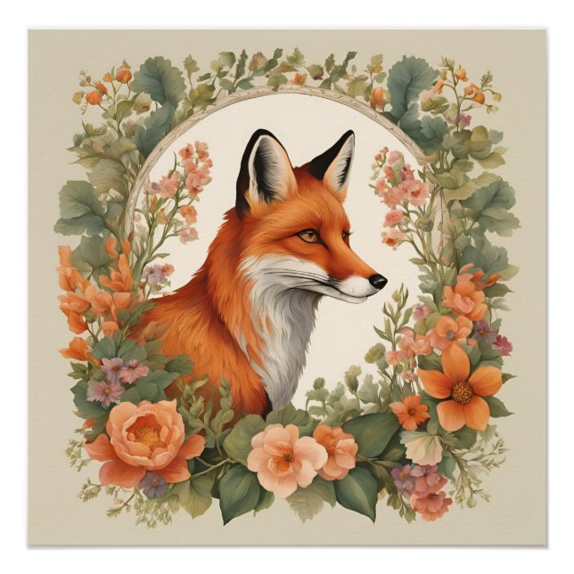 Cottagecore Fox Poster (Front)