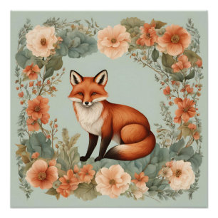 Cottagecore Fox Poster