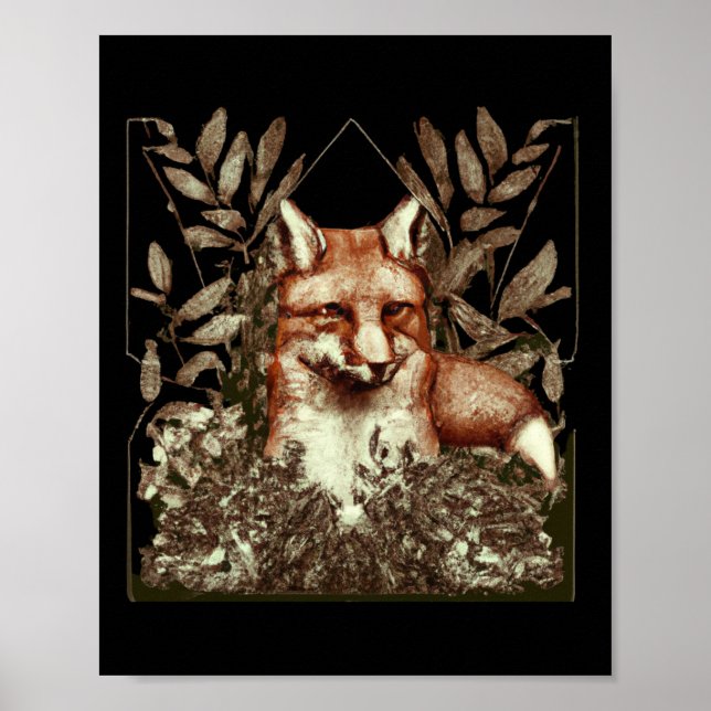 Cottagecore Fox Vintage Poster (Front)