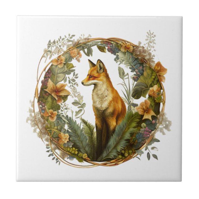 Cottagecore Fox Vintage Tile (Front)