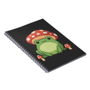 Cottagecore Frog Aesthetic Cute Frog with Mushroom Notebook