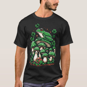 Cottagecore Frog Aesthetic Under Mushroom St Patri T-Shirt