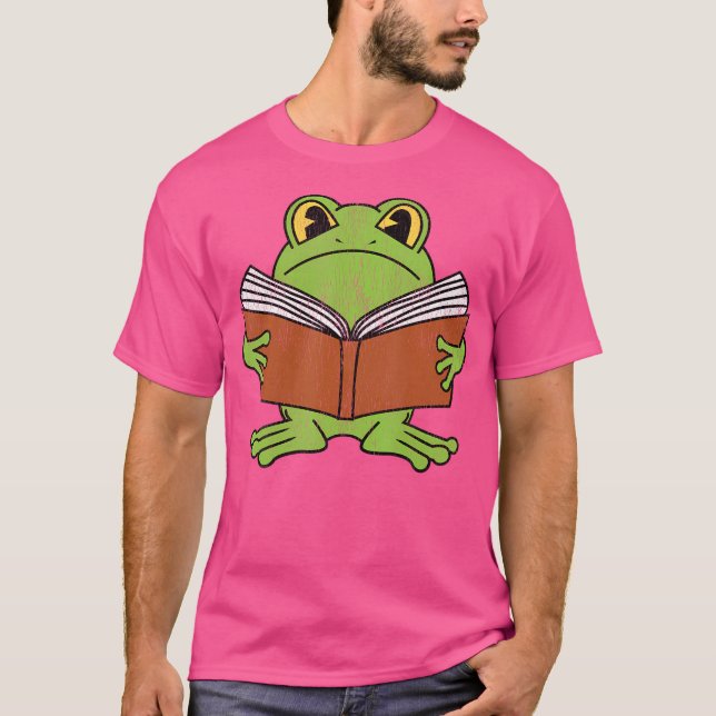 Cottagecore Frog Book T-Shirt (Front)