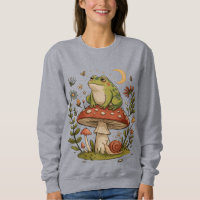 Cottagecore Frog Mushroom Toadstool Moon Forest 