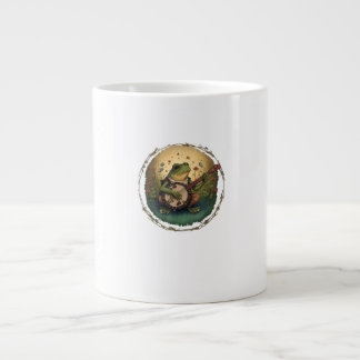 Cottagecore Frog Playing Banjo Goblincore Aestheti Large Coffee Mug