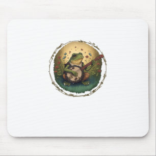 Cottagecore Frog Playing Banjo Goblincore Aestheti Mouse Mat