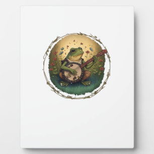 Cottagecore Frog Playing Banjo Goblincore Aestheti Plaque