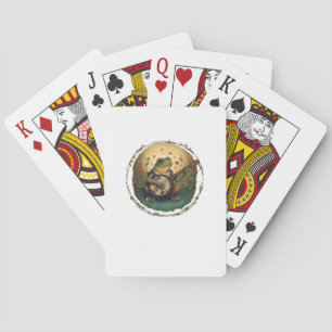 Cottagecore Frog Playing Banjo Goblincore Aestheti Playing Cards