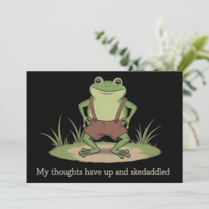 Cottagecore Frog Skedaddle Funny Sarcastic Invitation