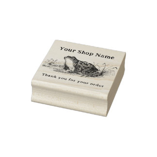 Cottagecore Frog Template Small Business Rubber Stamp