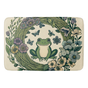 Cottagecore Frog Wildflowers                       Bath Mat
