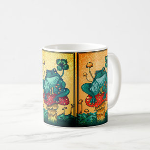 Cottagecore frog with mushroom  coffee mug