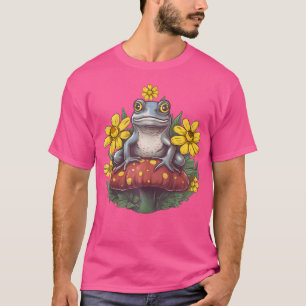 Cottagecore Frog With Mushroom Hat Mushroom Frogs T-Shirt
