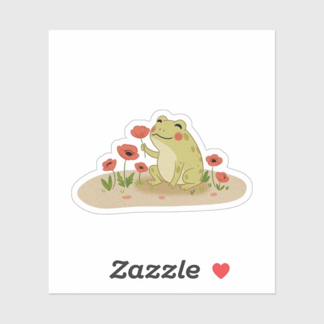Cottagecore Frog with Poppies (Sheet)