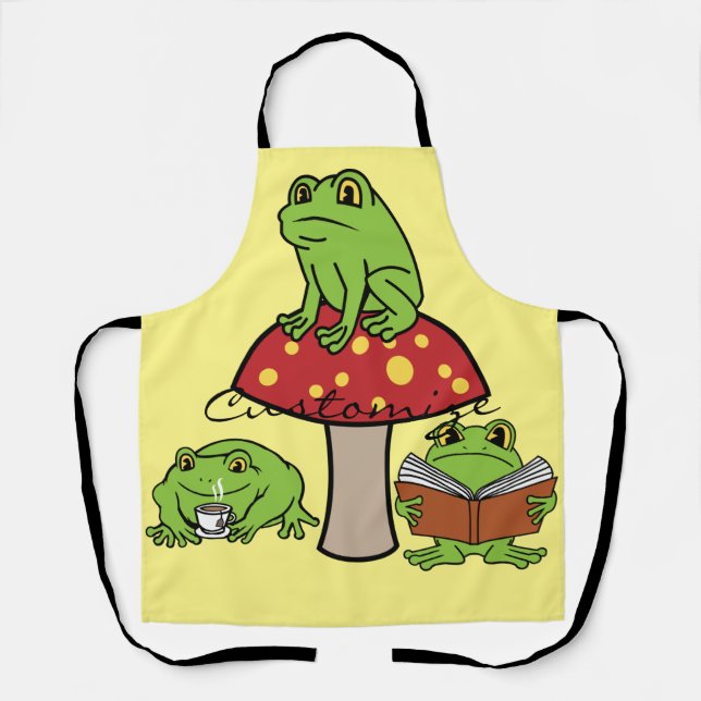 Cottagecore Frogs Thunder_Cove  Apron (Front)