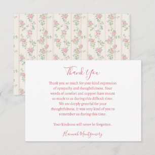 Cottagecore Funeral Sympathy Thank You Card  