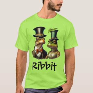 Cottagecore Funny Victorian Frog Couple Ribbit T-Shirt