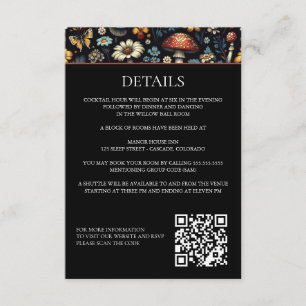 Cottagecore Garden Detail and QR Code Enclosure Card