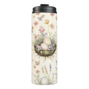 Cottagecore Garden Easter Eggs Nests Vintage Bota Thermal Tumbler
