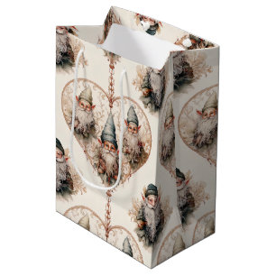 Cottagecore Garden Gnome Vintage Watercolor Medium Gift Bag