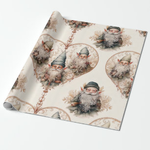Cottagecore Garden Gnome Vintage Watercolor Wrapping Paper