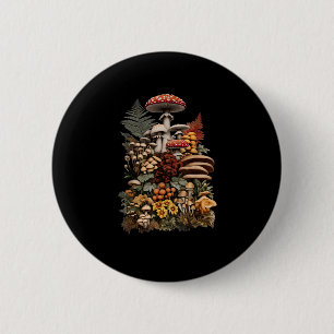 Cottagecore  Goblincore Mushroom Foraging 6 Cm Round Badge