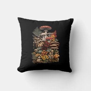 Cottagecore Goblincore Mushroom Foraging Cushion