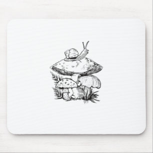 Cottagecore Goblincore Mushroom Snail Mouse Mat