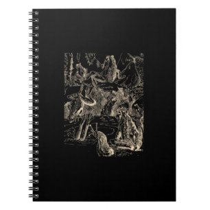 Cottagecore Goblincore Pond Snail Swimming Frog Notebook
