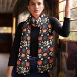 Cottagecore Halloween Floral Skull Scarf<br><div class="desc">Embrace the spooky season with this cottagecore Halloween floral skull scarf. Featuring a delightful mix of pumpkins, skulls, and floral motifs, this design adds a touch of gothic charm to your fall wardrobe. Made from soft chiffon, it's perfect for adding a whimsical yet eerie vibe to your outfits. Whether you're...</div>
