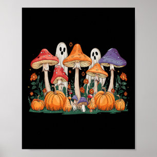 Cottagecore Halloween Ghost Mushroom Product Poster