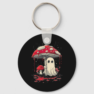 Cottagecore Halloween Shirt Ghost Mushroom Spooky Key Ring