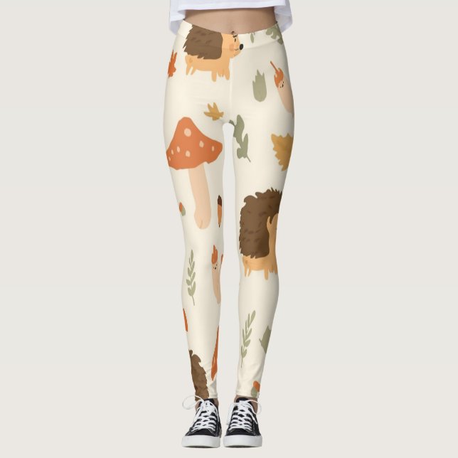 Cottagecore Hedgehog Leggings (Front)