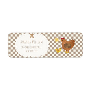 Cottagecore Hen Chick Baby Shower Return Address
