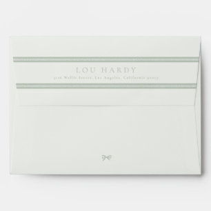 Cottagecore Herringbone Dusty Sage Green Custom Envelope