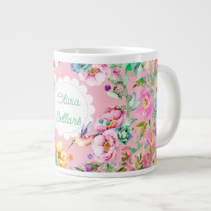Cottagecore Hummingbird  Large Coffee Mug