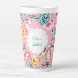 Cottagecore Hummingbird  Latte Mug