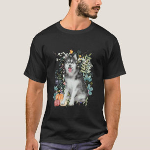 Cottagecore Husky Halloween Summerween Watercolor T-Shirt