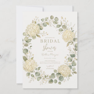 cottagecore Hydrangea Eucalyptus Bridal Shower Invitation