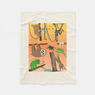 Cottagecore Jungle Animals Baby Blanket - Safari N