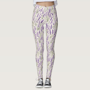 Cottagecore Lavender Sprig Botanical Leggings