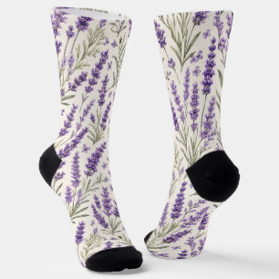 Cottagecore Lavender Sprig Botanical Socks